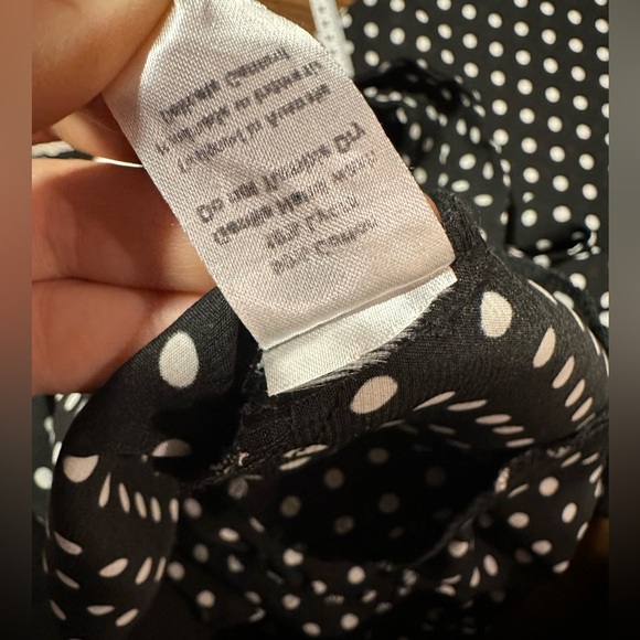 Posse Black and White Polka Dot Jumpsuit with Wide-Leg Design and pockets L - Picture 16 of 16